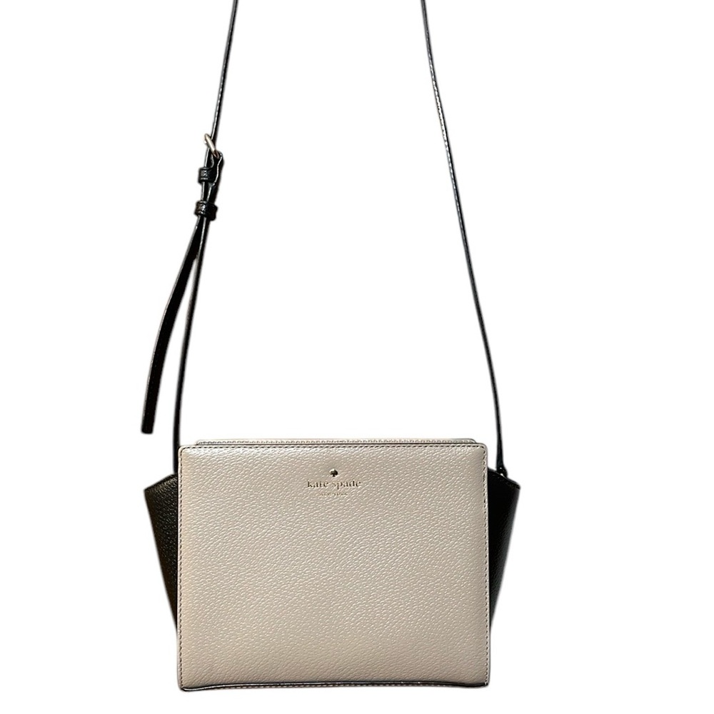 KATE SPADE NWOT Hayden Grand Street Color Block Crossbody Bag Black Tan ♠️ - Picture 2 of 15